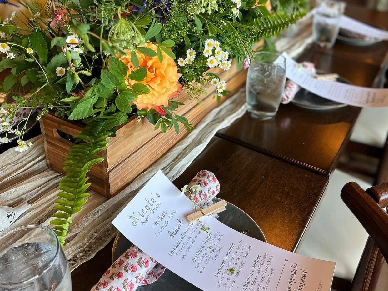 Elegant private dining setup at Market Place